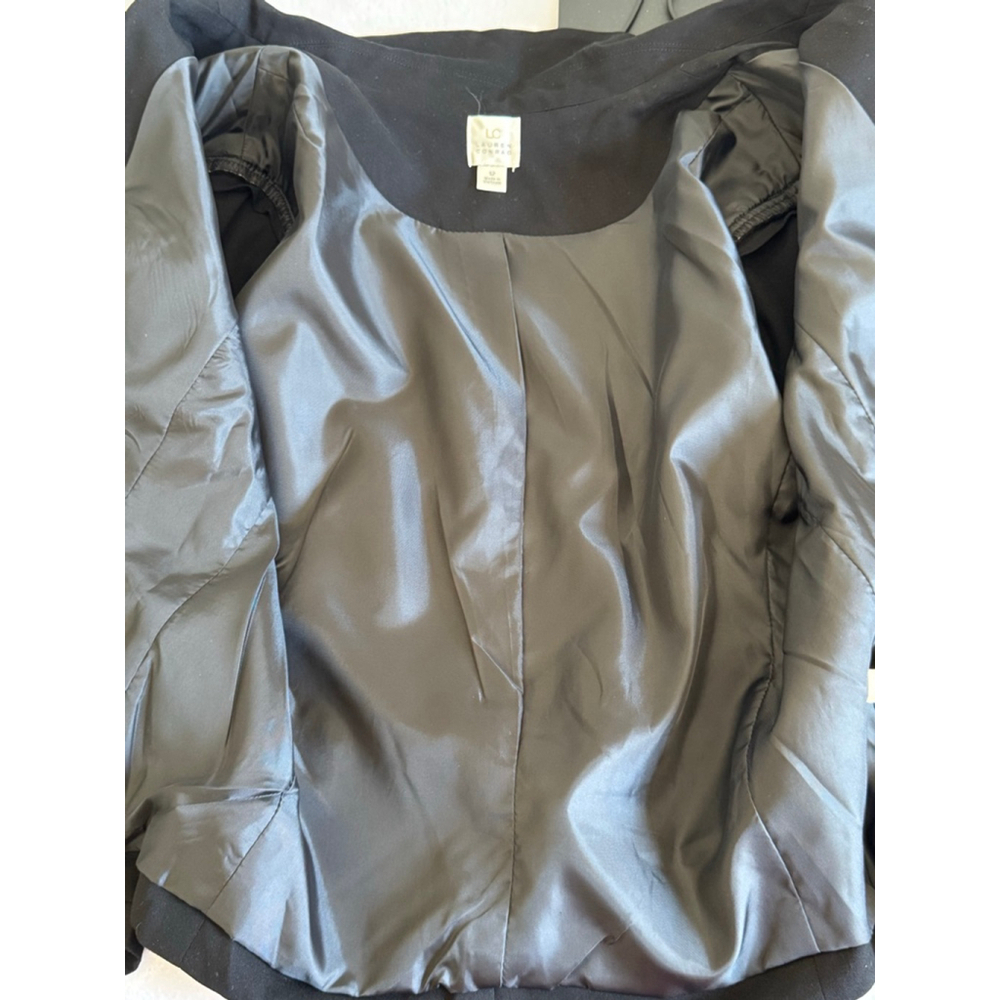 Women's Lauren Conrad Black 3/4 Sleeve lined Blazer back bow detail Size 12 - Picture 4 of 8